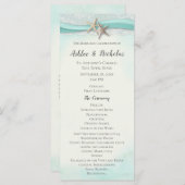 Hochzeitsprogramm für Starfish und Lace Aqua Programm (Vorne/Hinten)