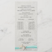 Hochzeitsprogramm für Starfish und Lace Gray Programm (Rückseite)