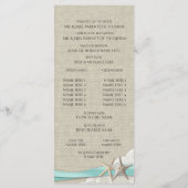 Hochzeitsprogramm für Starfish und Spitzen Programm (Rückseite)