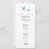 Hochzeitsprogramm für Strand Einladung (Rückseite)