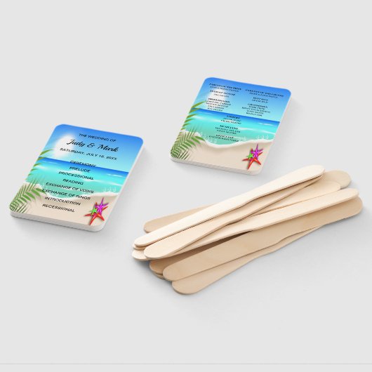 Hochzeitsprogramm für Strandfans Fächer (Non-assembled)
