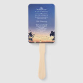 Hochzeitsprogramm für Sunset Palm Beach String Lig Fächer (Vorderseite)