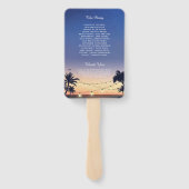 Hochzeitsprogramm für Sunset Palm Beach String Lig Fächer (Rückseite)