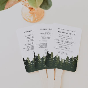 Hochzeitsprogramm für Tall Pines Fächer