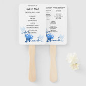 Hochzeitsprogramm für Tauben und Blütenblumen Fächer (Vorne und Hinten)