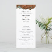 Hochzeitsprogramm für Terracotta Orange und Aquama Programm (Stehend Vorderseite)