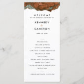 Hochzeitsprogramm für Terracotta Orange und Aquama Programm (Vorderseite)