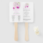 Hochzeitsprogramm für tiefrosa Wasserfarbe Fächer (Vorne und Hinten)