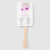 Hochzeitsprogramm für tiefrosa Wasserfarbe Fächer (Vorderseite)