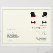 Hochzeitsprogramm für Top Hats und Bow-Krawatte (Vorderseite)