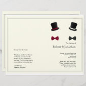 Hochzeitsprogramm für Top Hats und Bow-Krawatte (Vorne/Hinten)