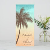Hochzeitsprogramm für Tropical Beach Palm Tree Programm (Stehend Vorderseite)