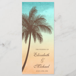Hochzeitsprogramm für Tropical Beach Palm Tree Programm