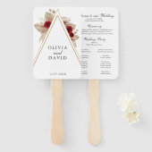 Hochzeitsprogramm für Tropical Burgund Rose Garden Fächer (Vorne und Hinten)