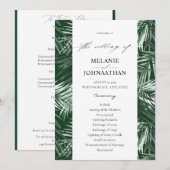 Hochzeitsprogramm für Tropical Palm Blätter - Gree Einladung (Vorne/Hinten)