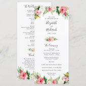 Hochzeitsprogramm für Tropical Palm Blätter Programm (Vorne/Hinten)