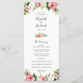 Hochzeitsprogramm für Tropical Palm Blätter Programm (Vorderseite)