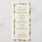 Hochzeitsprogramm für tropische Ananas (Rückseite)