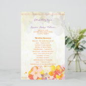 Hochzeitsprogramm für tropische Blume (Stehend Vorderseite)