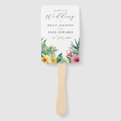 Hochzeitsprogramm für tropische Blume Fächer (Vorderseite)