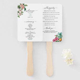 Hochzeitsprogramm für tropische Blume und Grünpfla Fächer