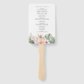 Hochzeitsprogramm für tropische botanische Flora Fächer (Rückseite)