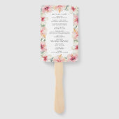 Hochzeitsprogramm für tropische botanische Hibiske Fächer (Rückseite)