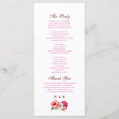 Hochzeitsprogramm für tropische Flora Programm (Rückseite)