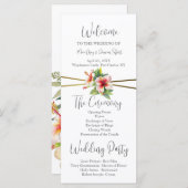 Hochzeitsprogramm für tropische Hibiskus (Vorne/Hinten)