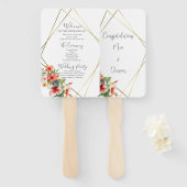 Hochzeitsprogramm für tropische Hibiskus Fächer (Vorne und Hinten)