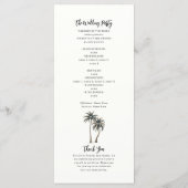 Hochzeitsprogramm für tropische Palmen Programm (Rückseite)