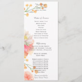 Hochzeitsprogramm für tropische Pfirsichsteine Programm (Vorderseite)