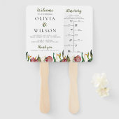 Hochzeitsprogramm für tropische Pflanzen und Zeitp Fächer (Vorne und Hinten)