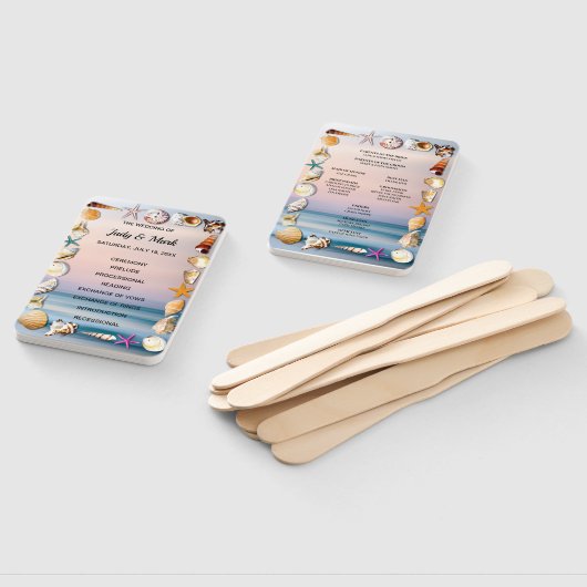 Hochzeitsprogramm für tropische Sandstrände und Mu Fächer (Non-assembled)