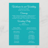 Hochzeitsprogramm für tropische Strände und Palmen Programm (Rückseite)