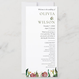 Hochzeitsprogramm für tropische Vegetation