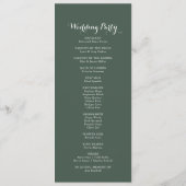 Hochzeitsprogramm für tropische Vegetation Programm (Rückseite)