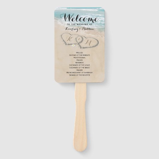 Hochzeitsprogramm für tropische Vintage Strände Fächer (Vorderseite)