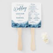 Hochzeitsprogramm für tropische Wasserfarben: Hand Fächer (Vorne und Hinten)