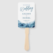 Hochzeitsprogramm für tropische Wasserfarben: Hand Fächer (Vorderseite)