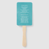 Hochzeitsprogramm für Türkis, Gelb und Rosa Fächer (Rückseite)