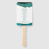 Hochzeitsprogramm für Türkis und Gold Fächer (Rückseite)