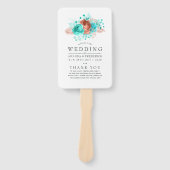 Hochzeitsprogramm für Türkis und Korallen Fächer (Vorderseite)