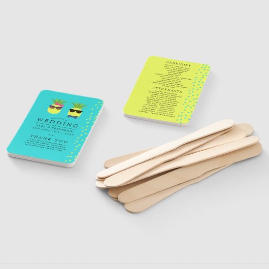 Hochzeitsprogramm für Türkis und Lemon Fächer (Non-assembled)