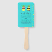 Hochzeitsprogramm für Türkis und Lemon Fächer (Vorderseite)