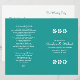 Hochzeitsprogramm für türkisfarbene Weiße Branchen