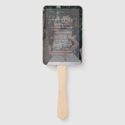 Hochzeitsprogramm für Vellum Black & White Overlay Fächer (Rückseite)