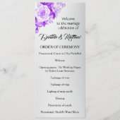 Hochzeitsprogramm für verzauberte Silber und Lila Programm (Vorderseite)
