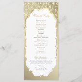 Hochzeitsprogramm für verzierte Monogramme in Gold Programm (Rückseite)