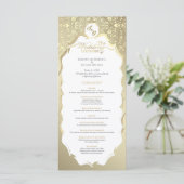 Hochzeitsprogramm für verzierte Monogramme in Gold Programm (Stehend Vorderseite)